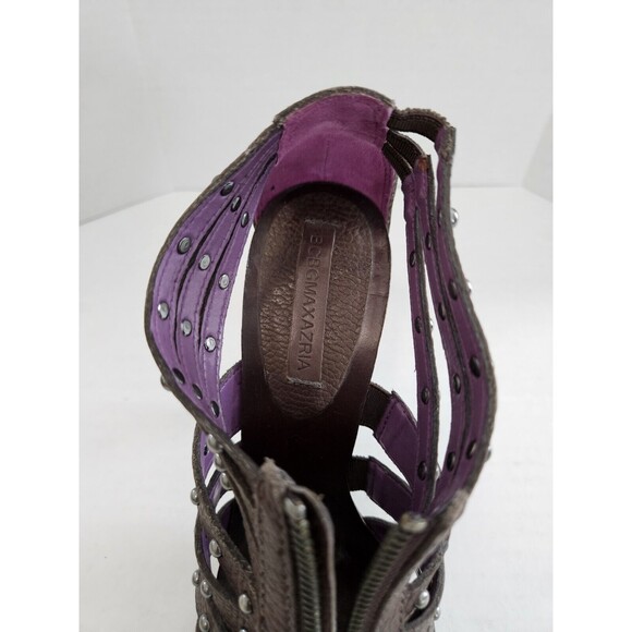 BCBGMaxAzria Brown Stiletto sandals shoes with studs Size 8.5 Leather NWOT - Picture 5 of 9